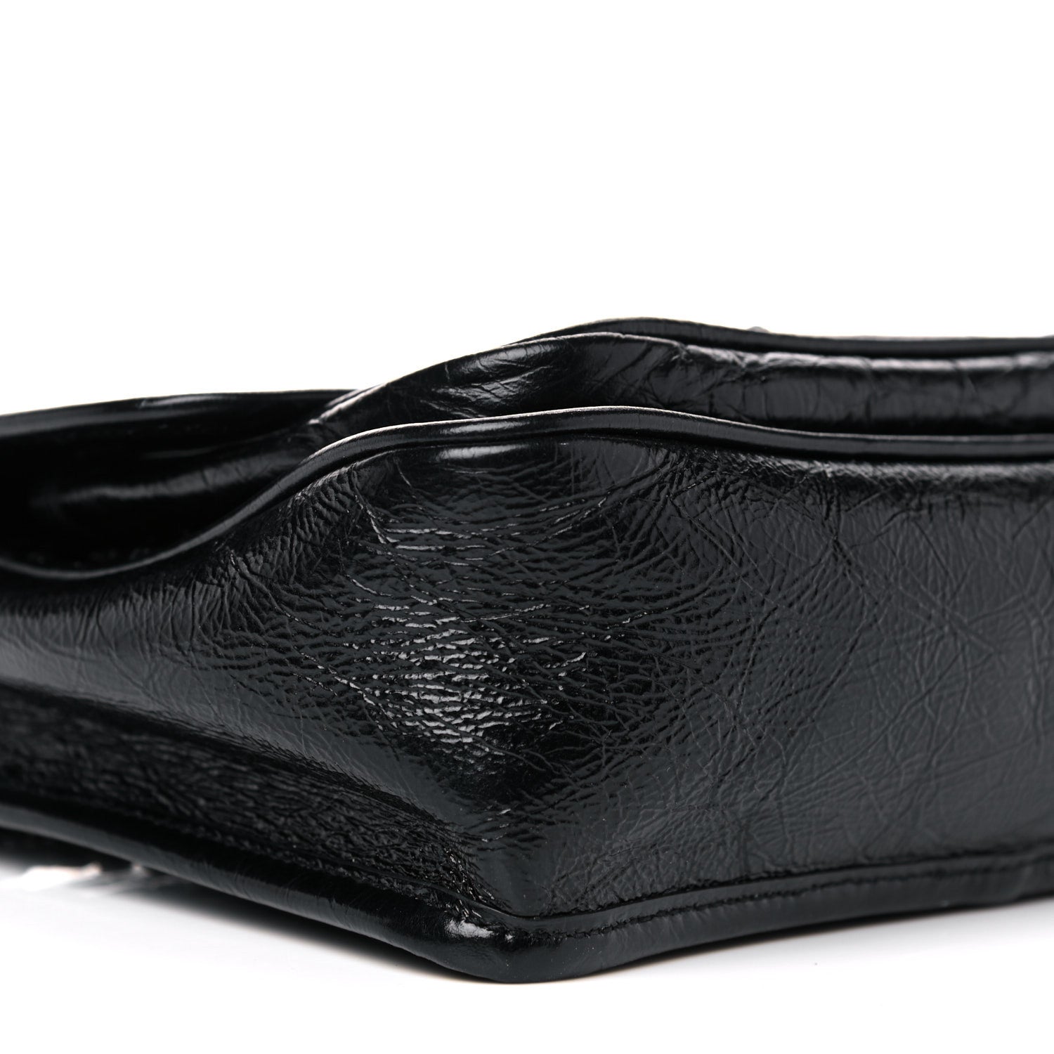 Saint Laurent Crinkled Calfskin Matelasse Monogram Baby Niki Chain Satchel Black 9 of 11