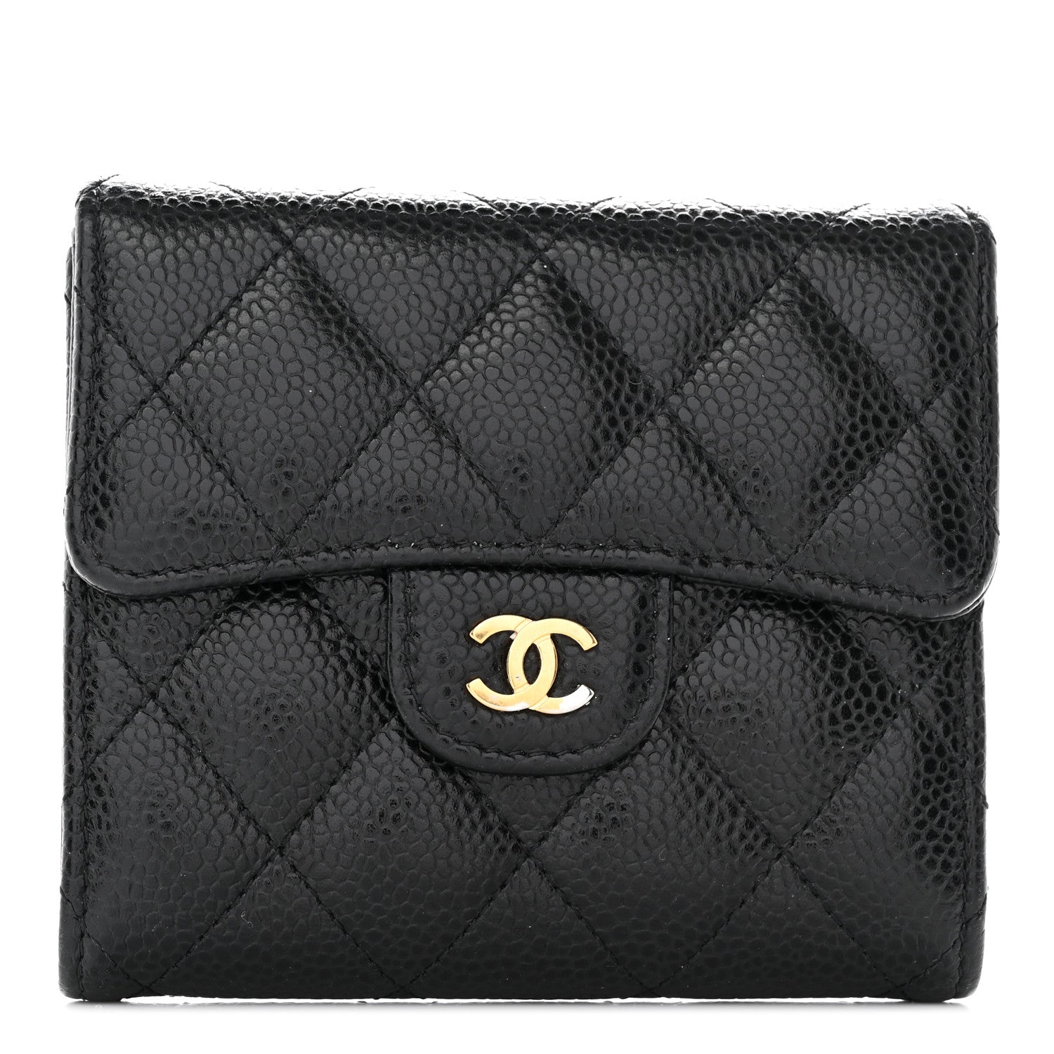Chanel Caviar Quilted Compact Flap Wallet Black 1 of 12