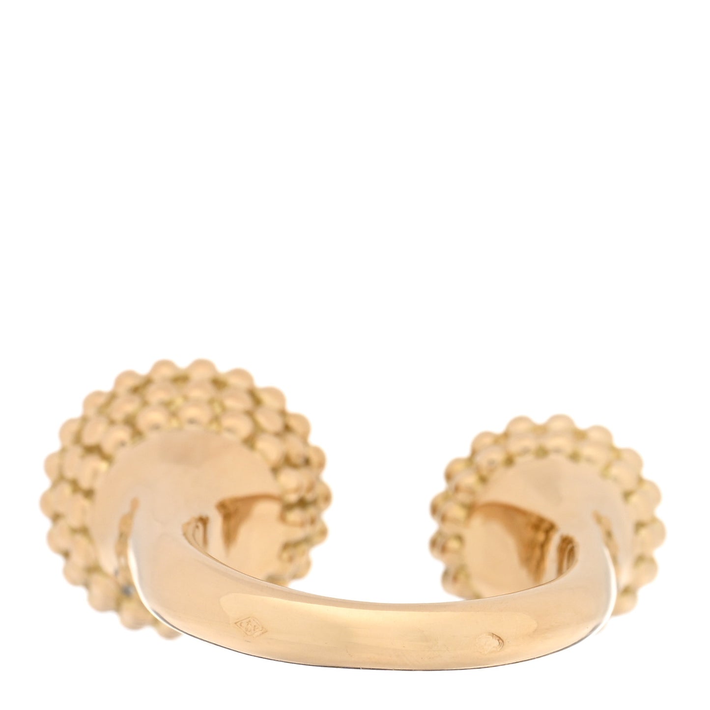 18K Yellow Gold Diamond Malachite Perlee Couleurs Between The Finger Ring 52 6