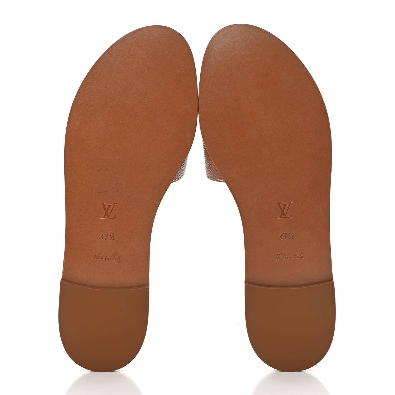 Louis Vuitton Calfskin Lock It Flat Mule 37.5 Cognac 5 of 11