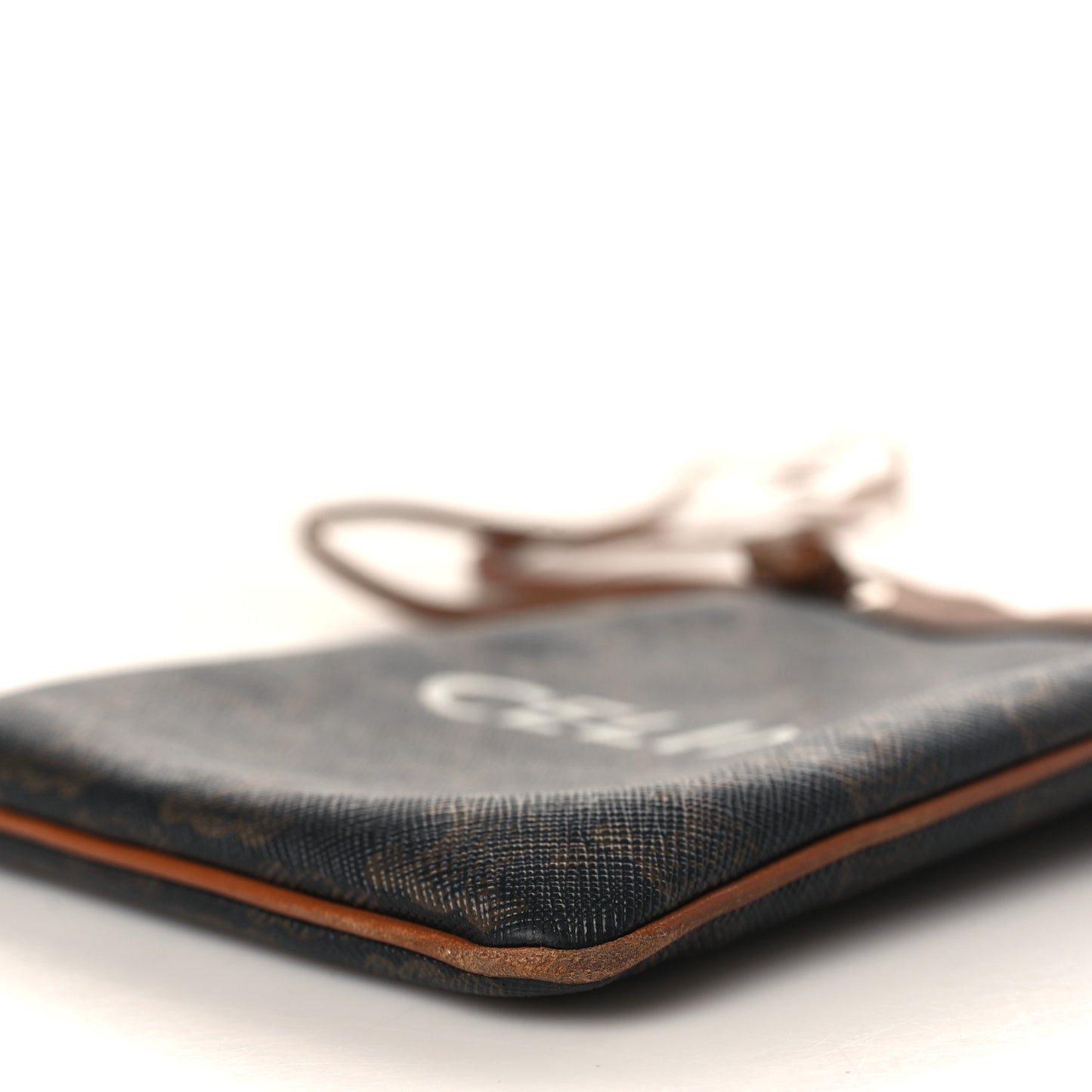 Triomphe Canvas Calfskin Mini Poche Bag Tan