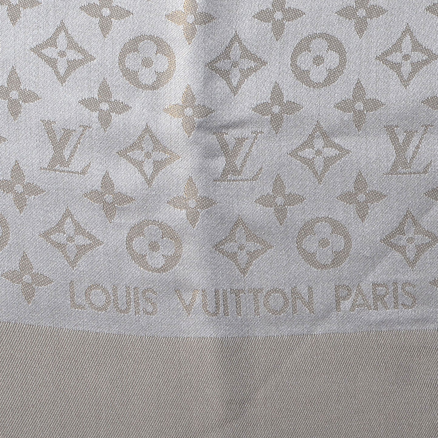 Silk Lurex Wool Monogram Shine Shawl Beige