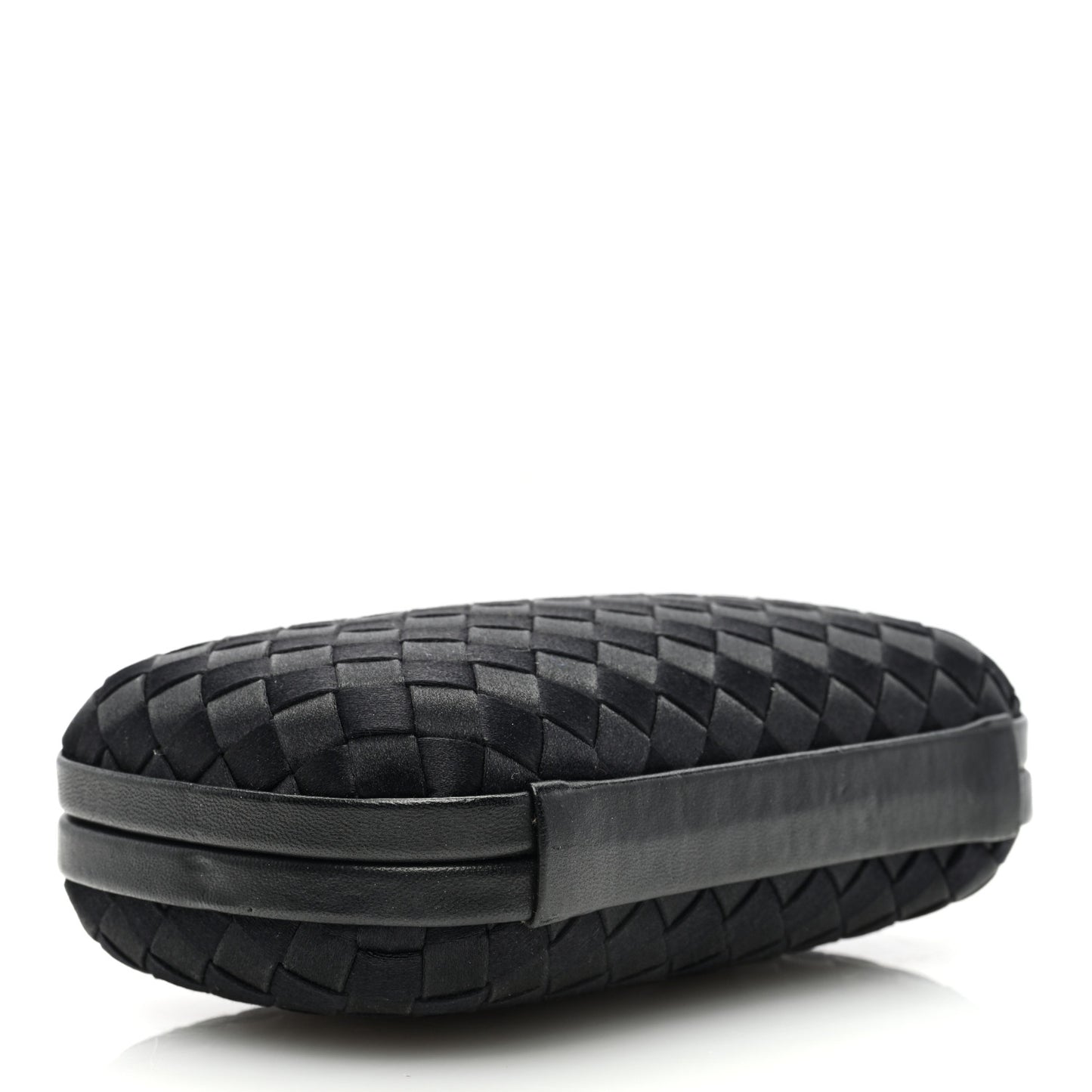 Satin Intreccio Impero Knot Clutch Black