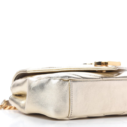 Saint Laurent Metallic Nappa Matelasse Chevron Classic Monogram Baby Chain Bag Gold 6 of 10