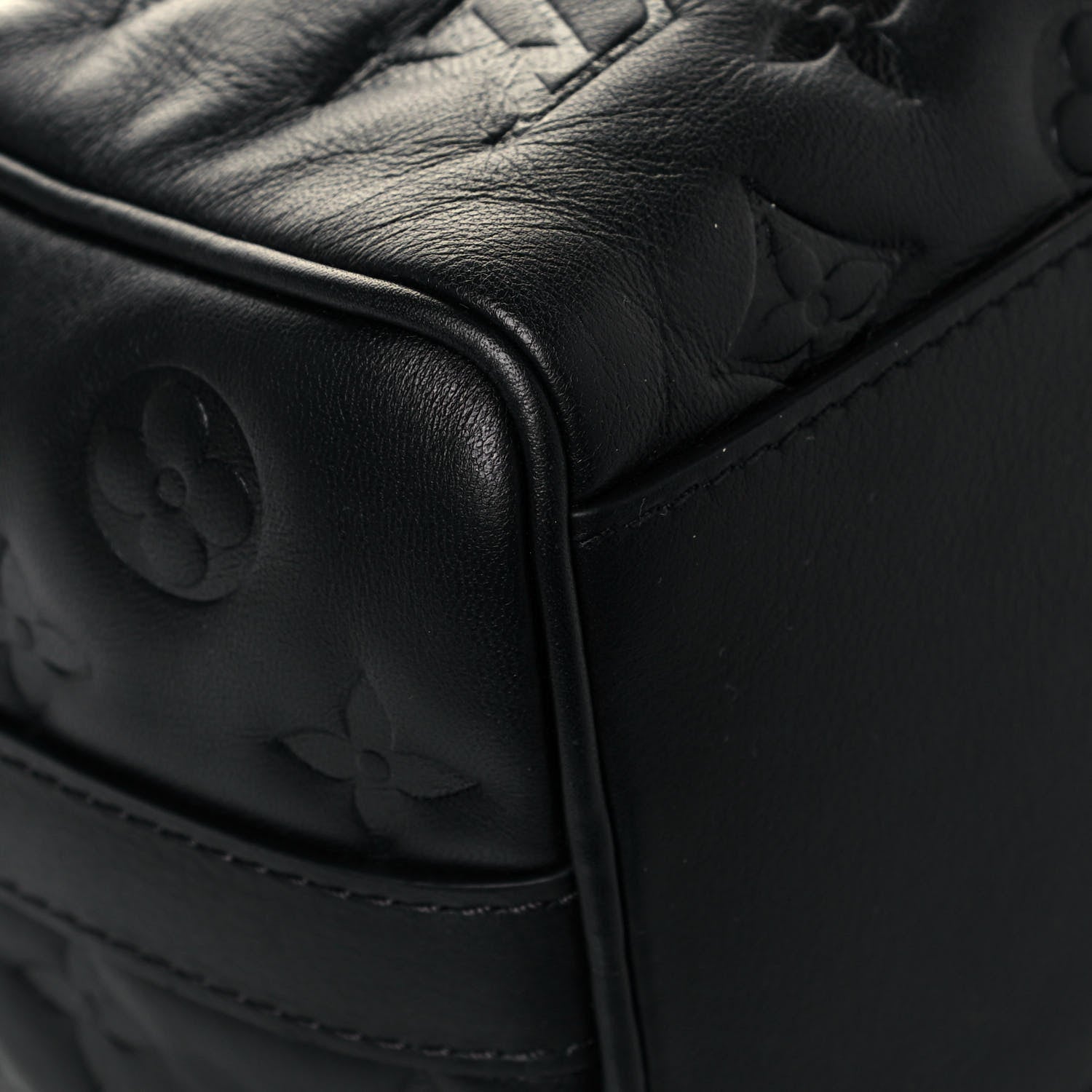Louis Vuitton Lambskin Embossed Monogram Speedy 22 Bandouliere Black 8 of 12