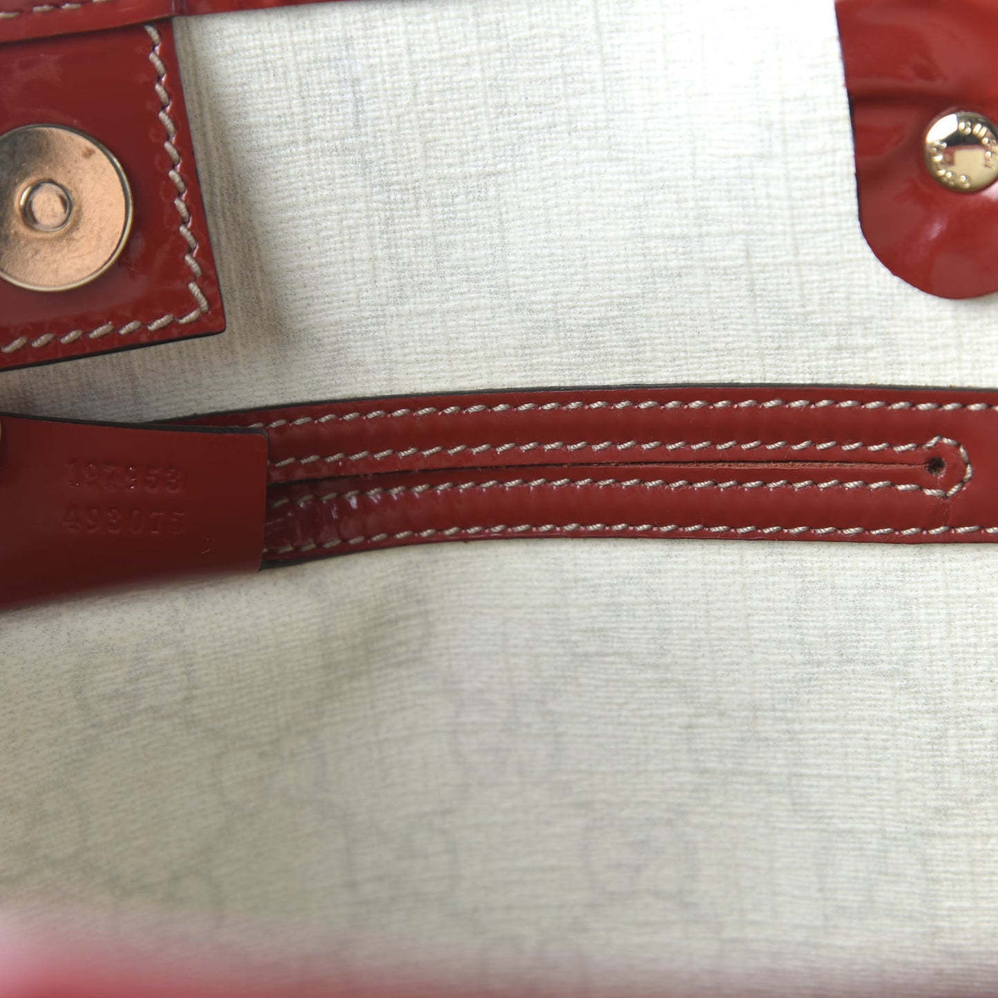 GG Plus Monogram Tattoo Heart Medium Joy Tote Off White Red