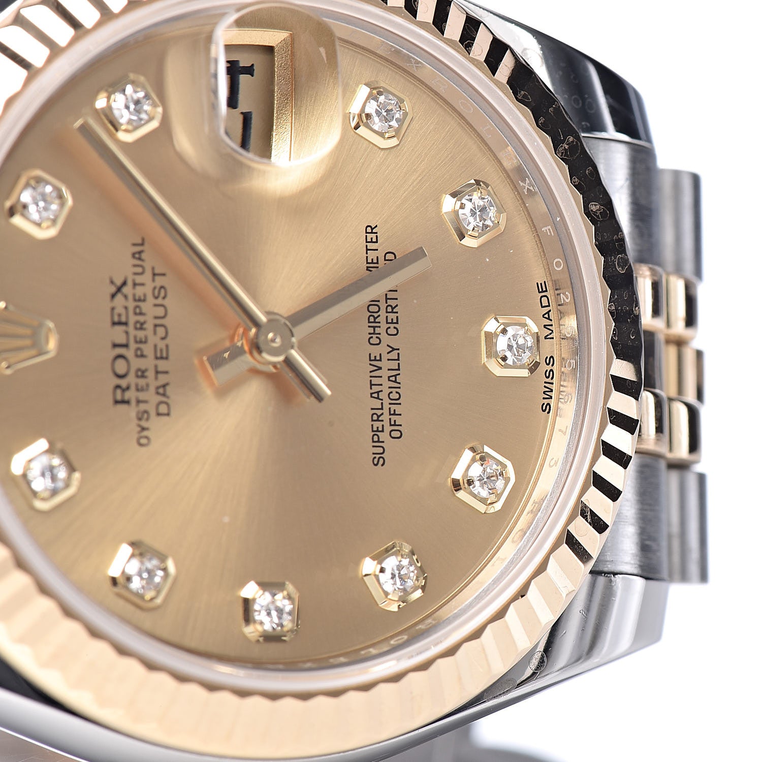 Rolex Stainless Steel 18K Yellow Gold Diamond 31mm Oyster Perpetual Datejust Watch Champagne 178273 8 of 10