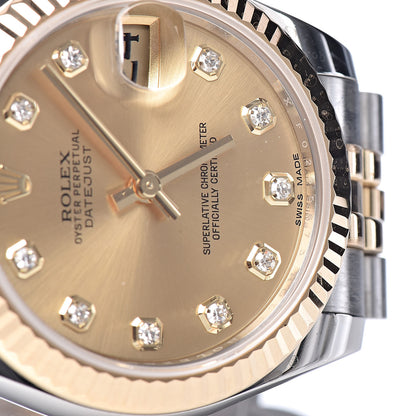 Rolex Stainless Steel 18K Yellow Gold Diamond 31mm Oyster Perpetual Datejust Watch Champagne 178273 8 of 10