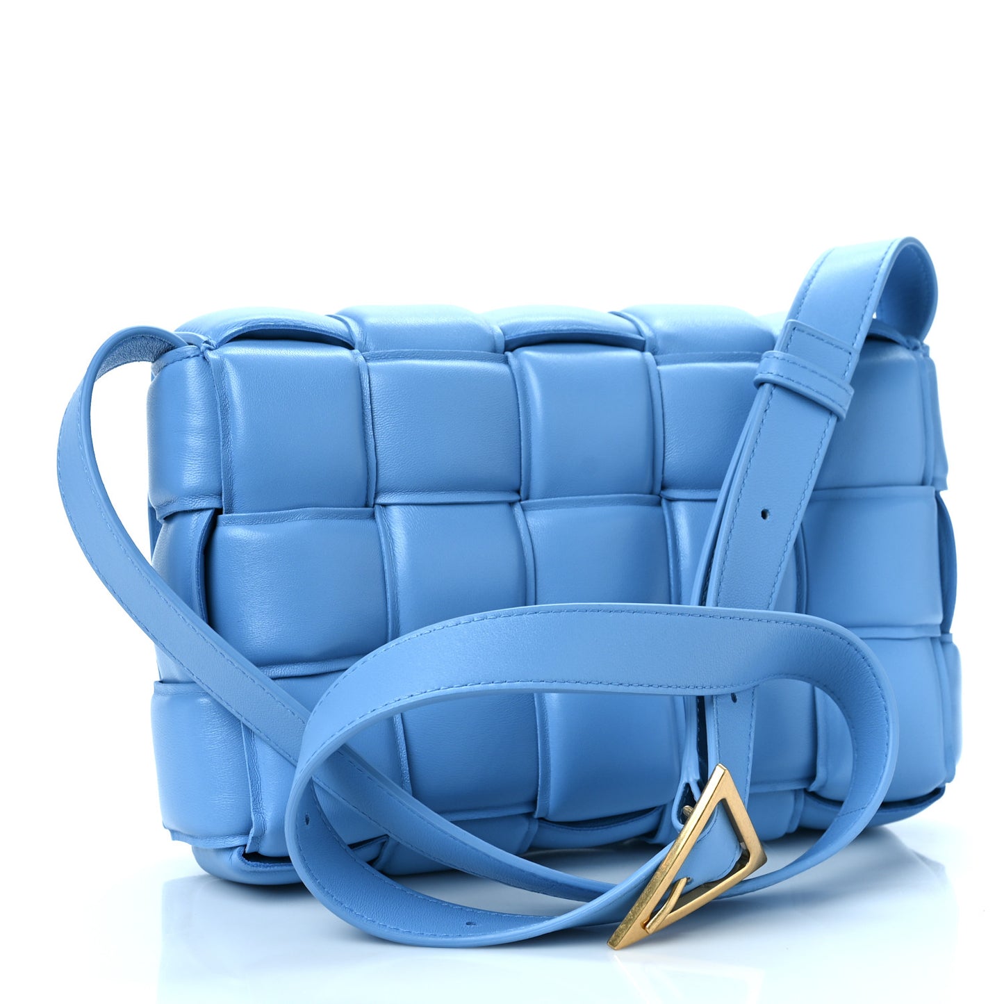 Nappa Maxi Intreccio Padded Cassette Crossbody Bag Pool