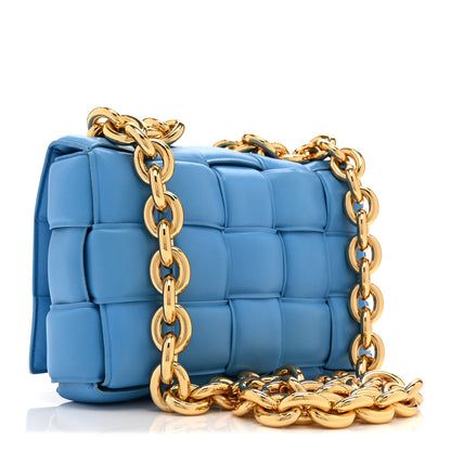 Bottega Veneta Lambskin Maxi Intreccio Padded Chain Cassette Crossbody Bag Swimming Pool 3 of 11