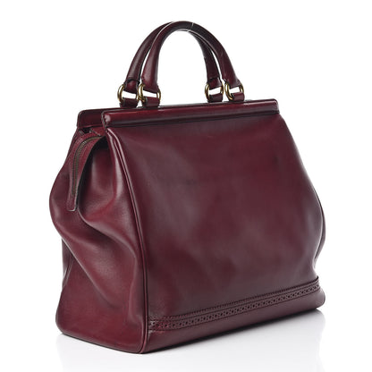 Gucci Calfskin Duilio Brogue Top Handle Bag Burgundy 3 of 22