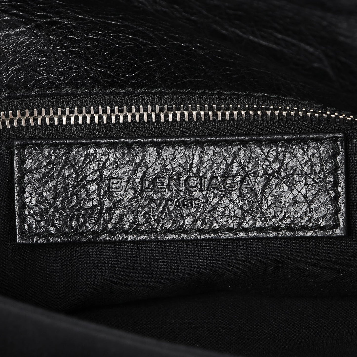 Agneau Classic Silver Hardware Envelope Strap Clutch Black