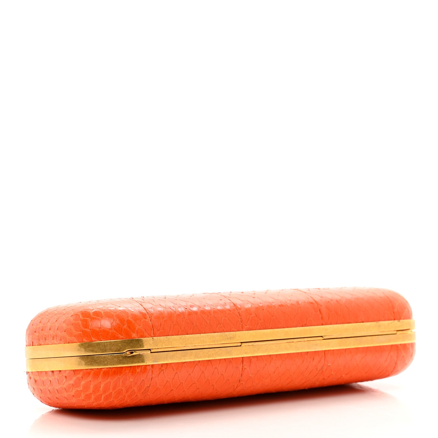 Alexander McQueen Snakeskin Knuckle Box Clutch Orange 4 of 8