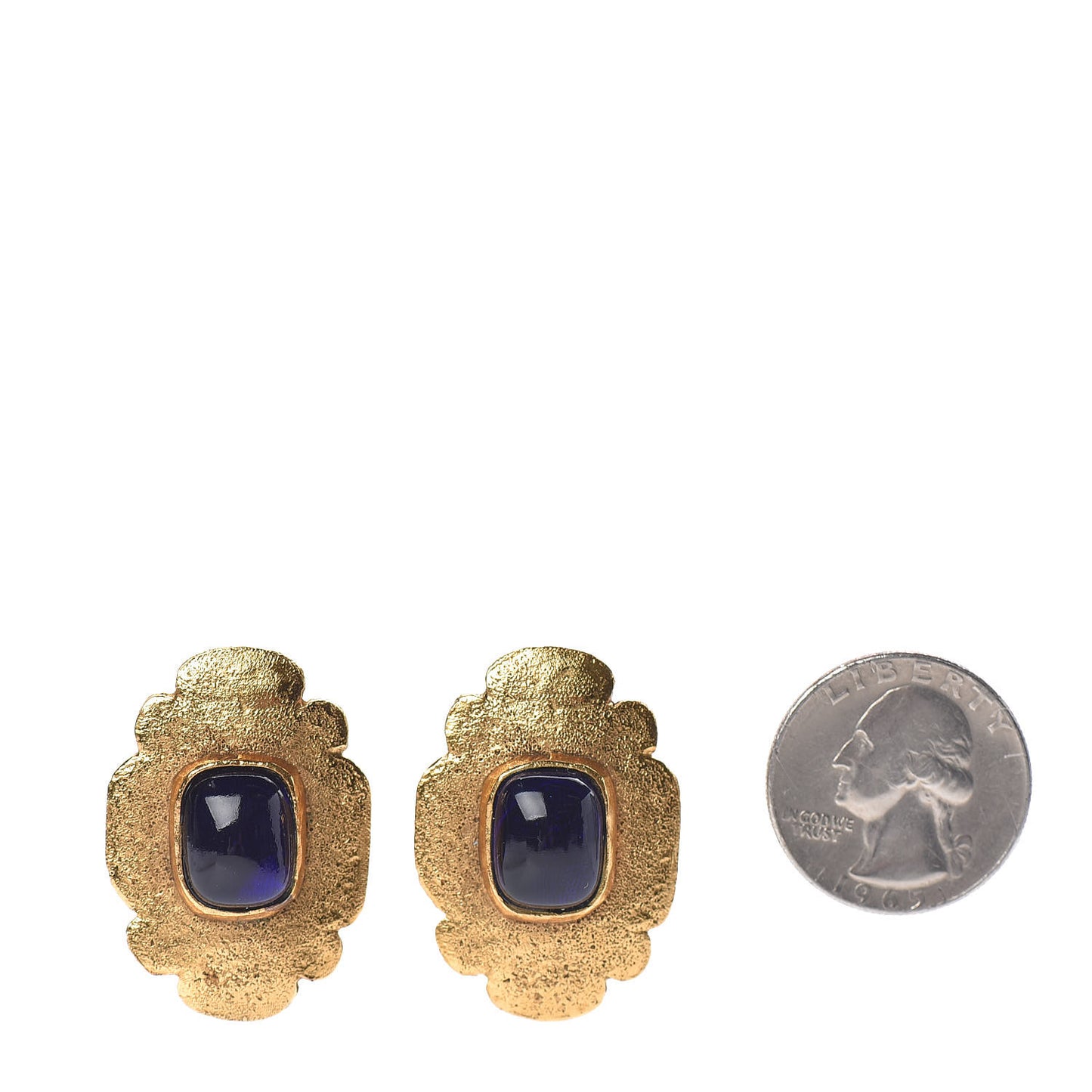 Stone Clip On Earrings Gold