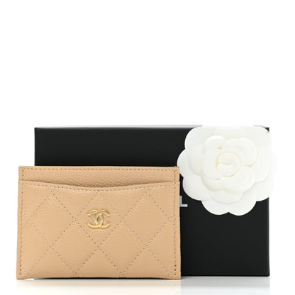 Chanel Caviar Quilted Card Holder Beige 9 of 9