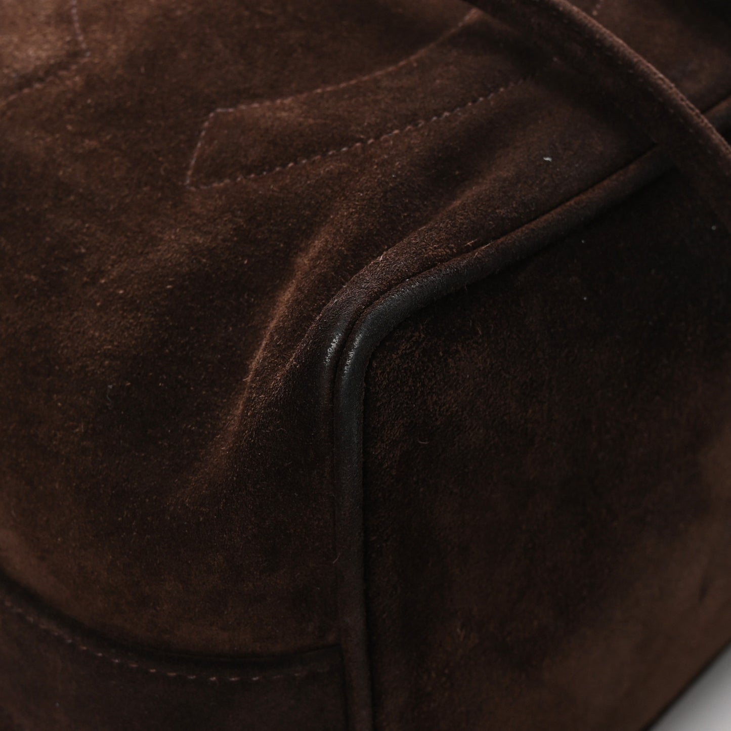 Suede Drawstring Tassel Bucket Bag Brown