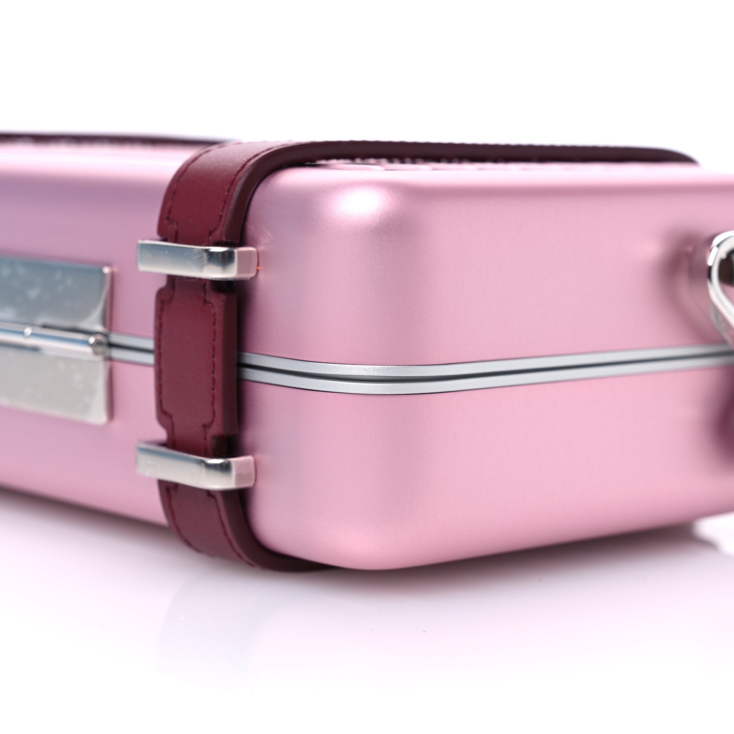 X RIMOWA Aluminum Personal Clutch On Strap Rose