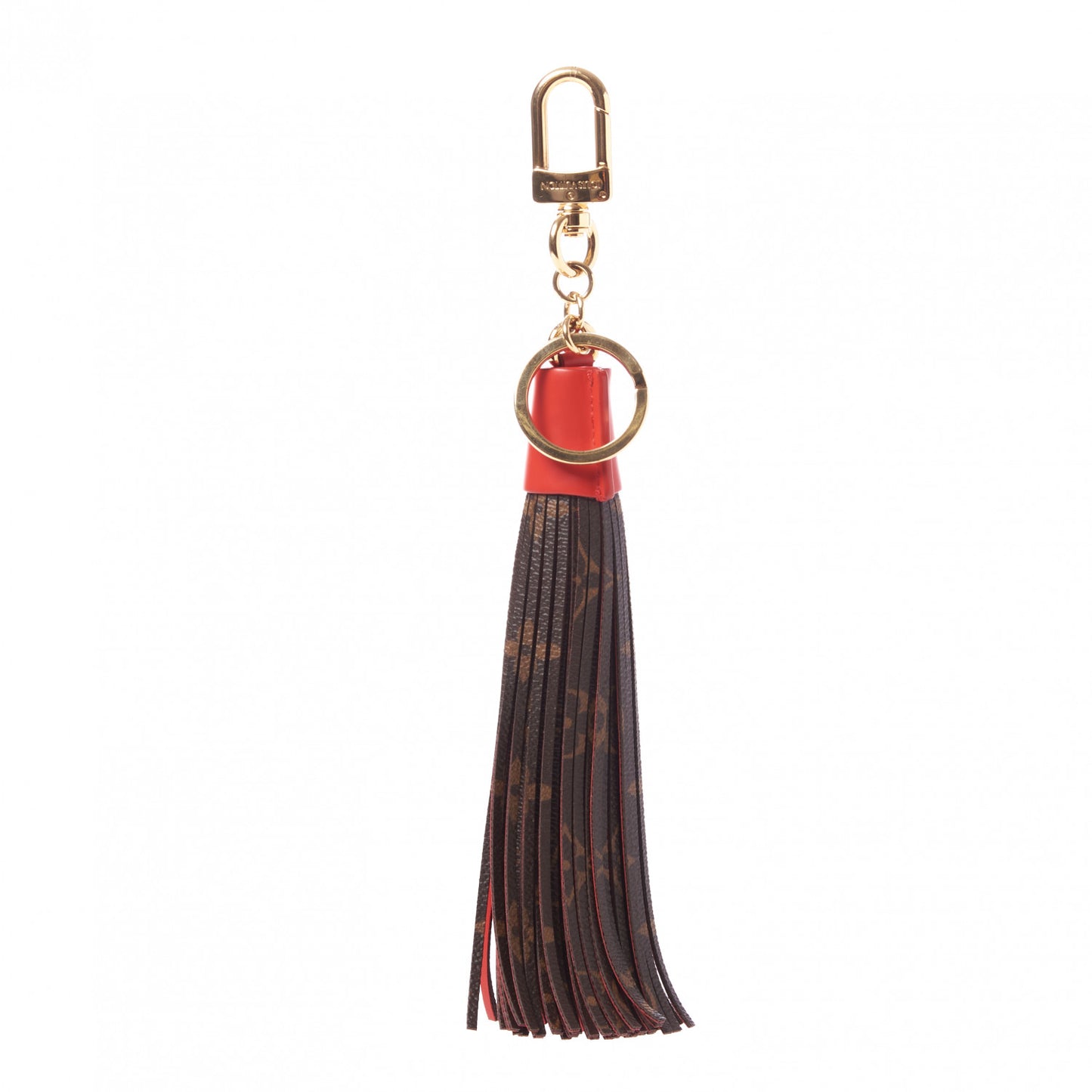 Monogram Tassel Bag Charm Red