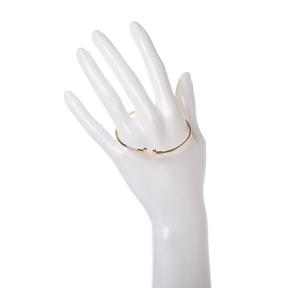 Tiffany 18K Yellow Gold Narrow T Wire Bracelet 3 of 4