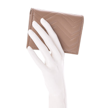 Gucci Calfskin Matelasse GG Marmont Card Case Nude 2 of 8