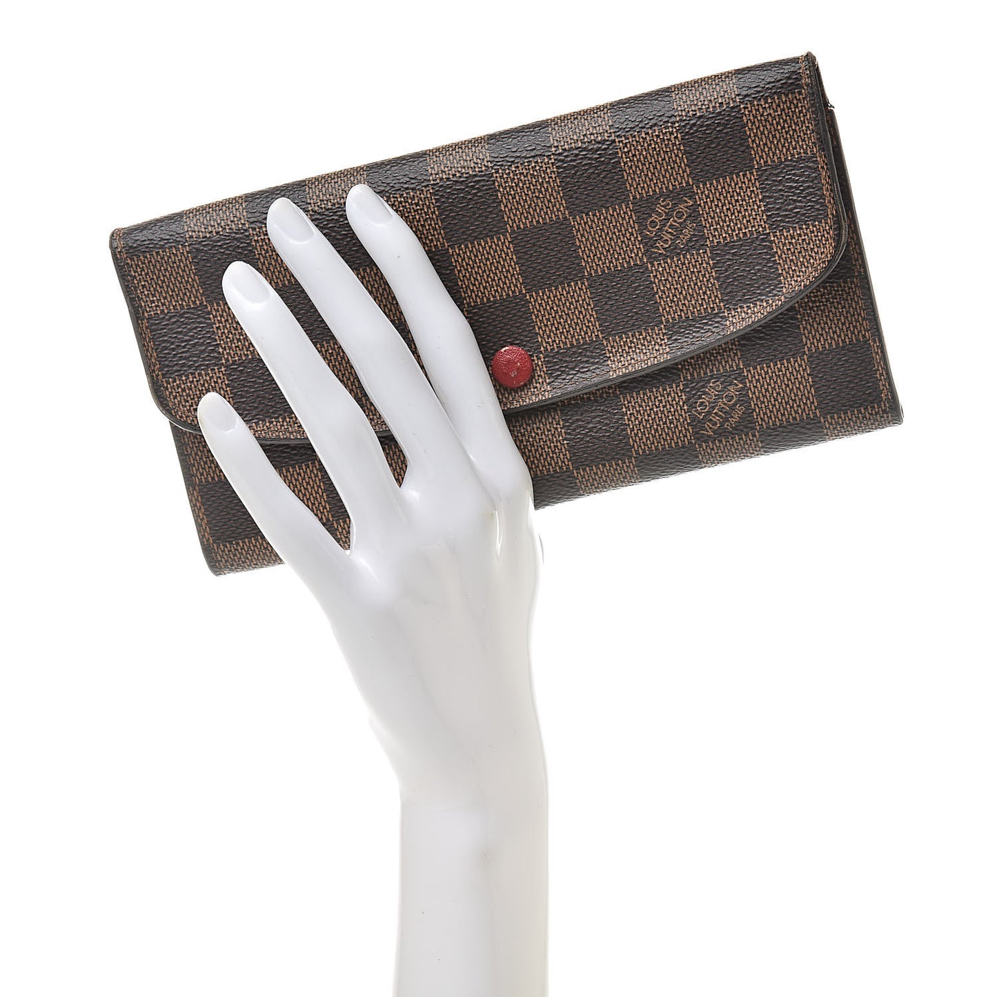 Damier Ebene Emilie Wallet Red