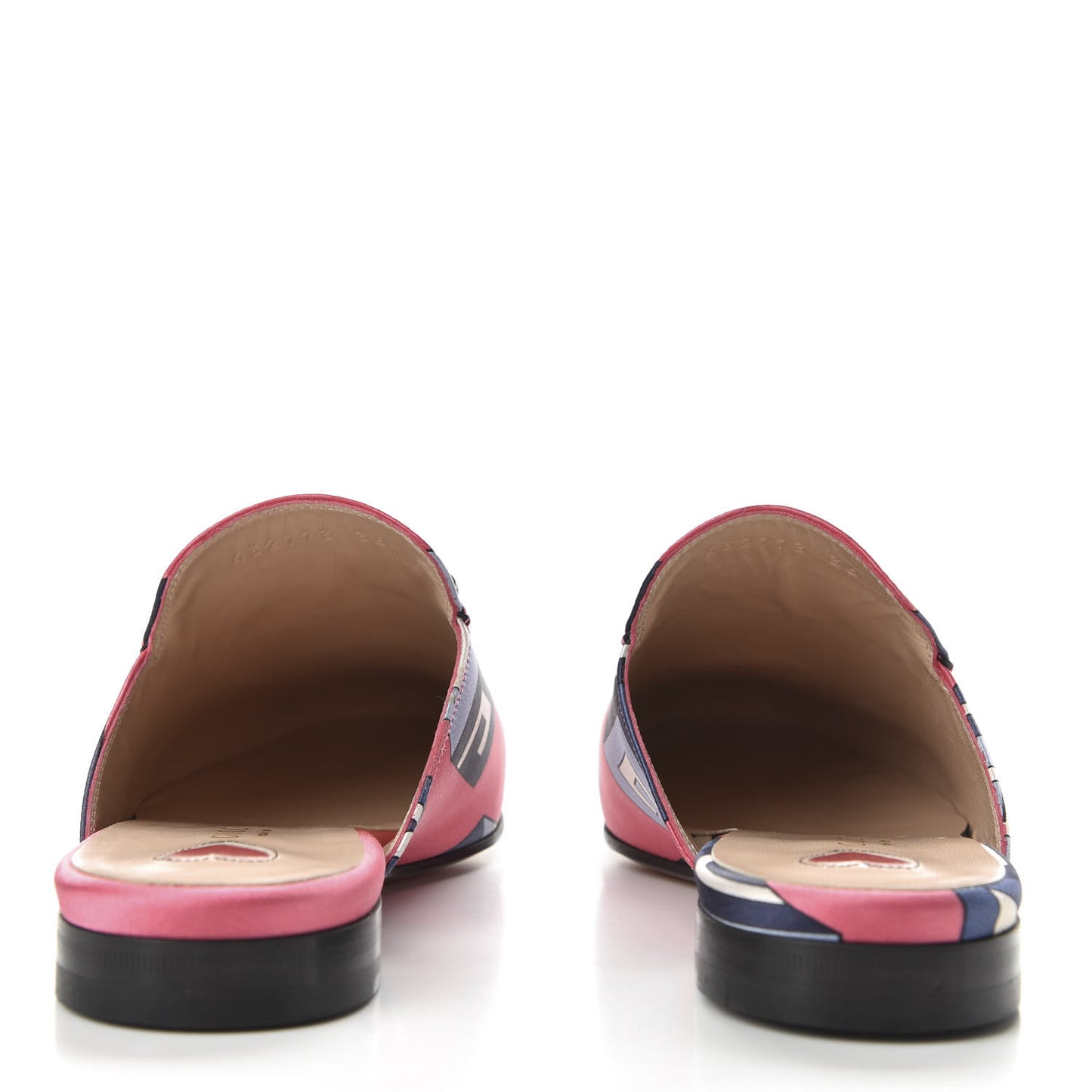 Satin GG Wallpaper Womens Princetown Slippers 36 Pink Flamboyant Blue Black