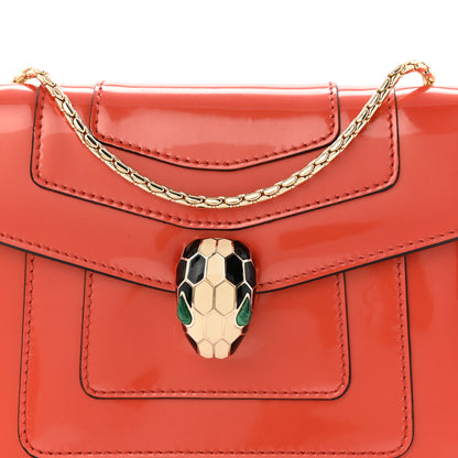 Bulgari Metallic Calfskin Small Serpenti Forever Snake Strap Crossbody Bag Orange 12 of 17