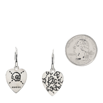 Gucci Sterling Silver GucciGhost Heart Drop Earrings 2 of 6