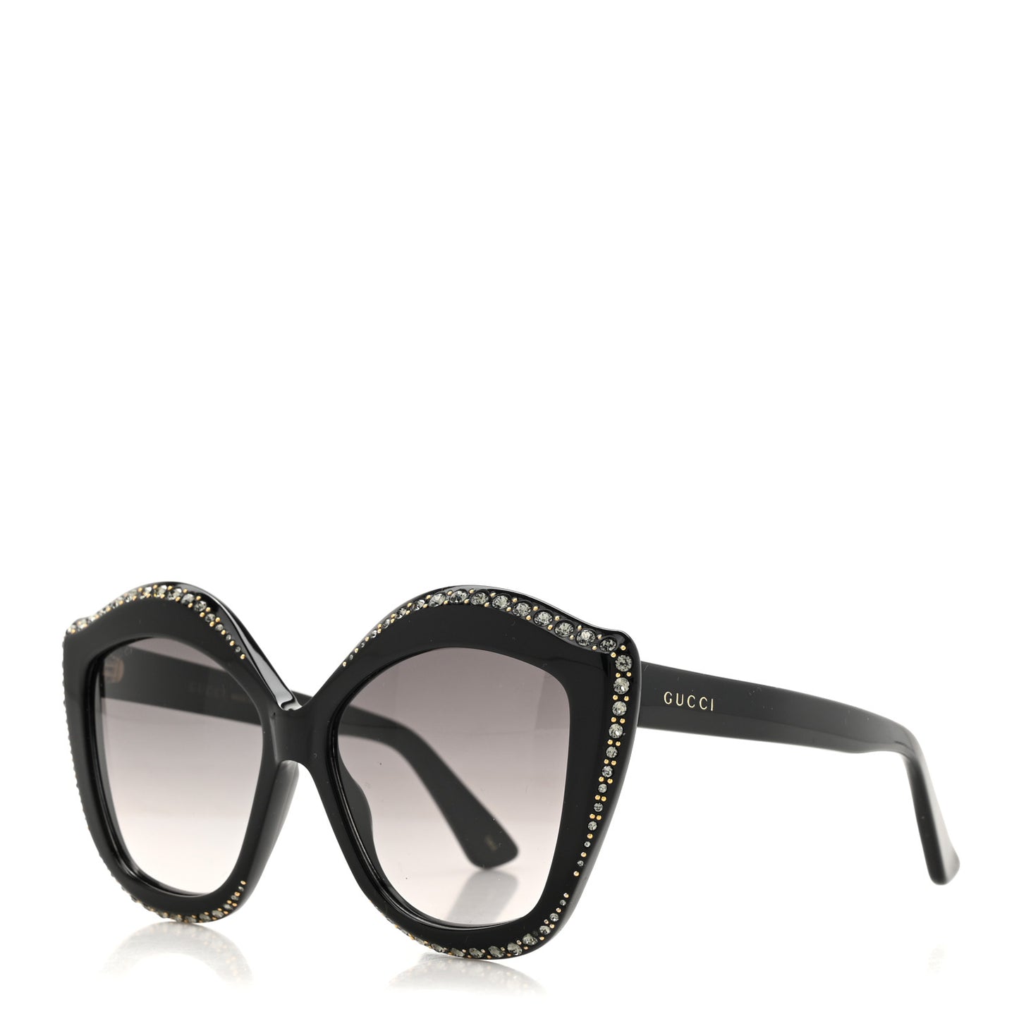 Crystal Cat Eye Sunglasses GG0118S Black