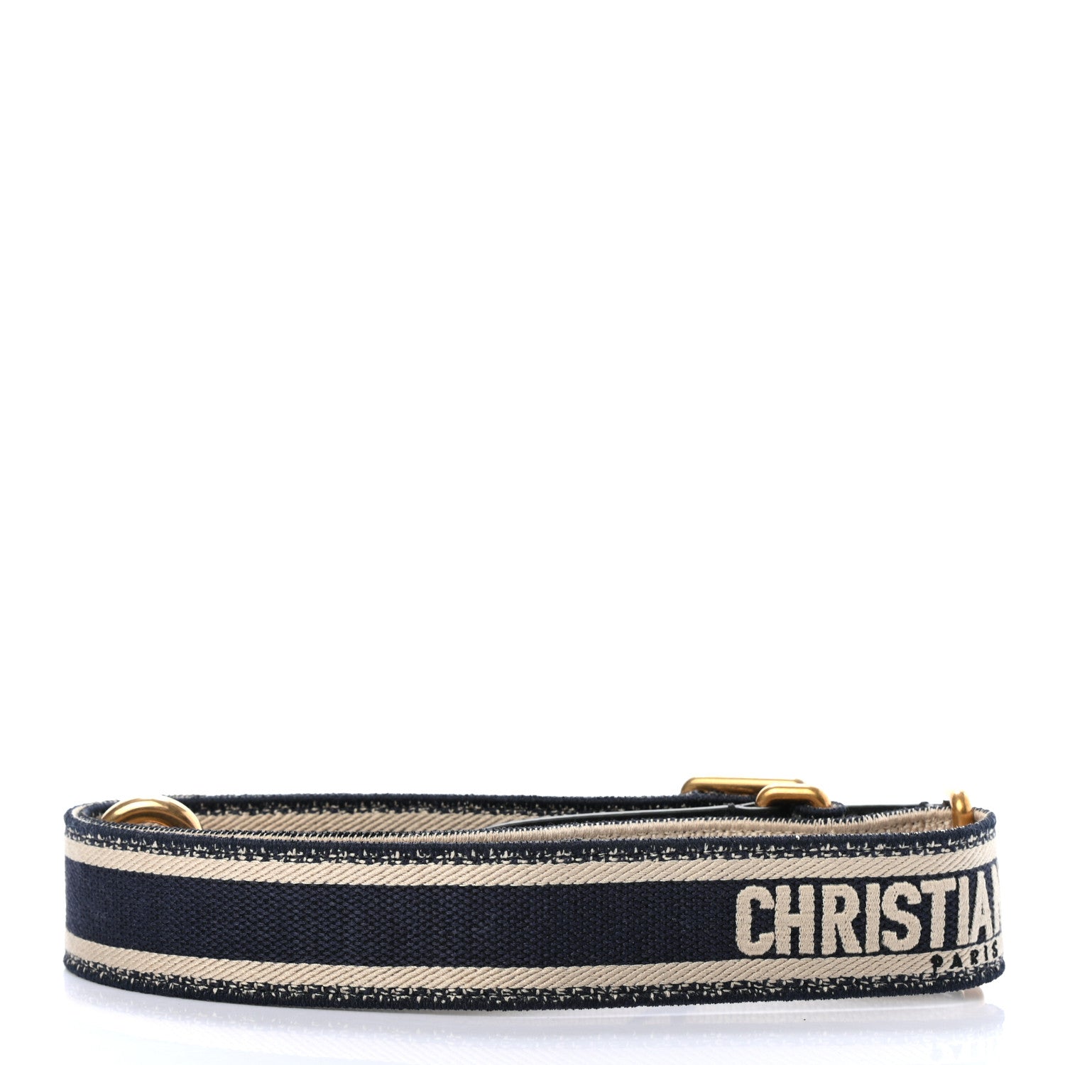 Christian Dior Canvas Embroidered Adjustable Shoulder Strap Blue 2 of 4