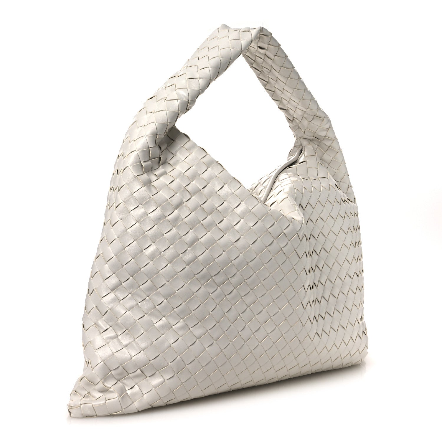 Bottega Veneta Calfskin Intrecciato Large Hop White 3 of 10