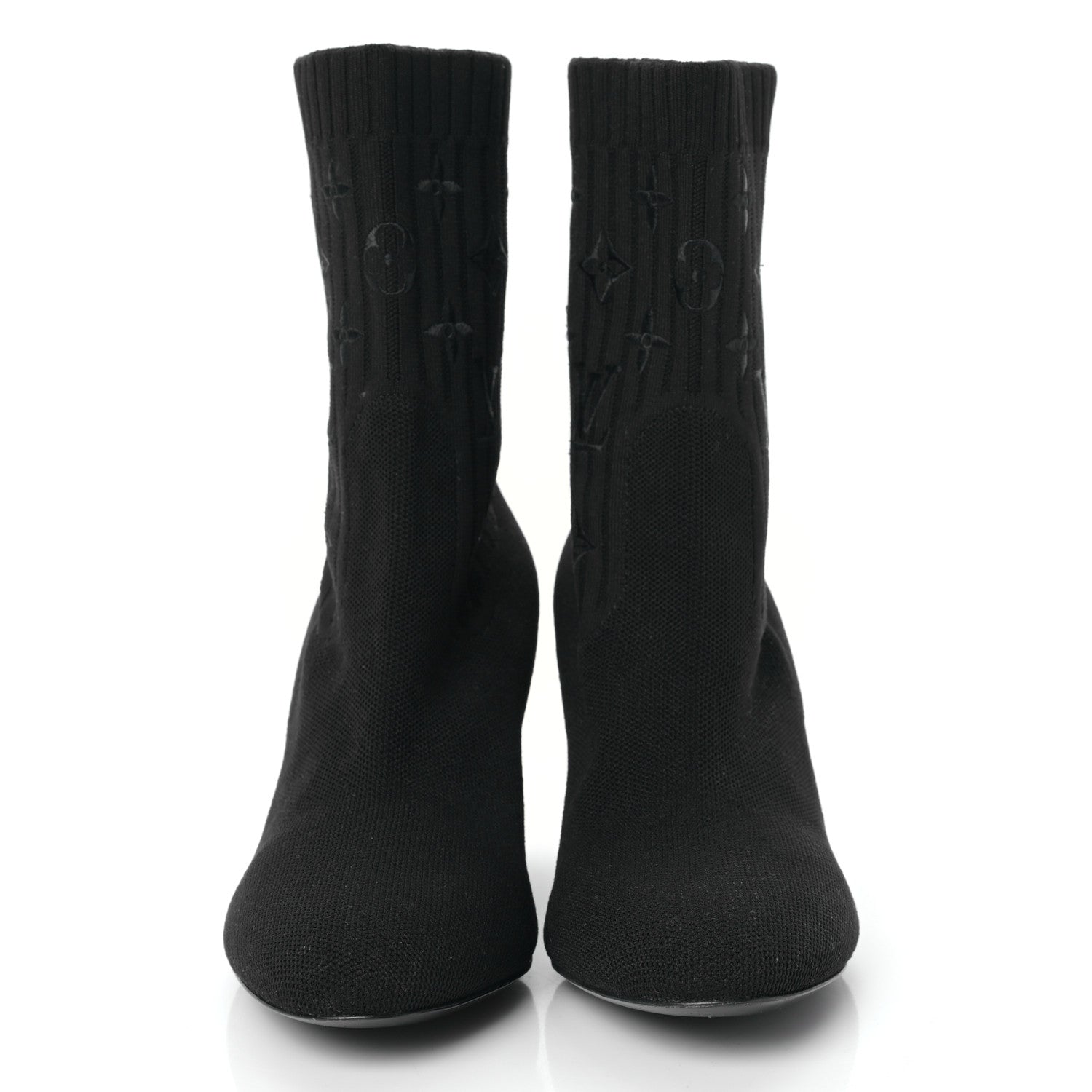 Louis Vuitton Monogram Stretch Fabric Silhouette Ankle Boots 36.5 Black 2 of 6