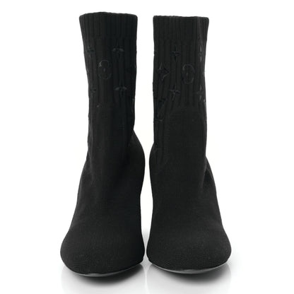 Louis Vuitton Monogram Stretch Fabric Silhouette Ankle Boots 36.5 Black 2 of 6