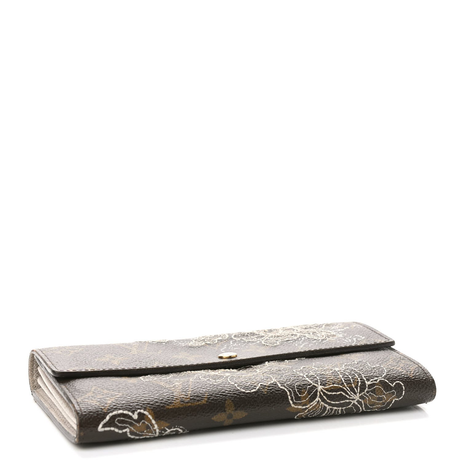 Louis Vuitton Monogram Dentelle Sarah Wallet Silver 4 of 9