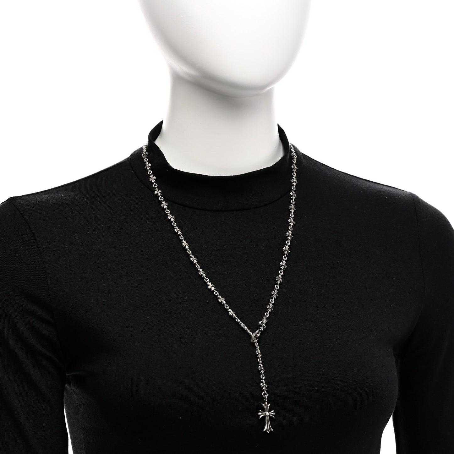 Sterling Silver Tiny E Rosary Necklace