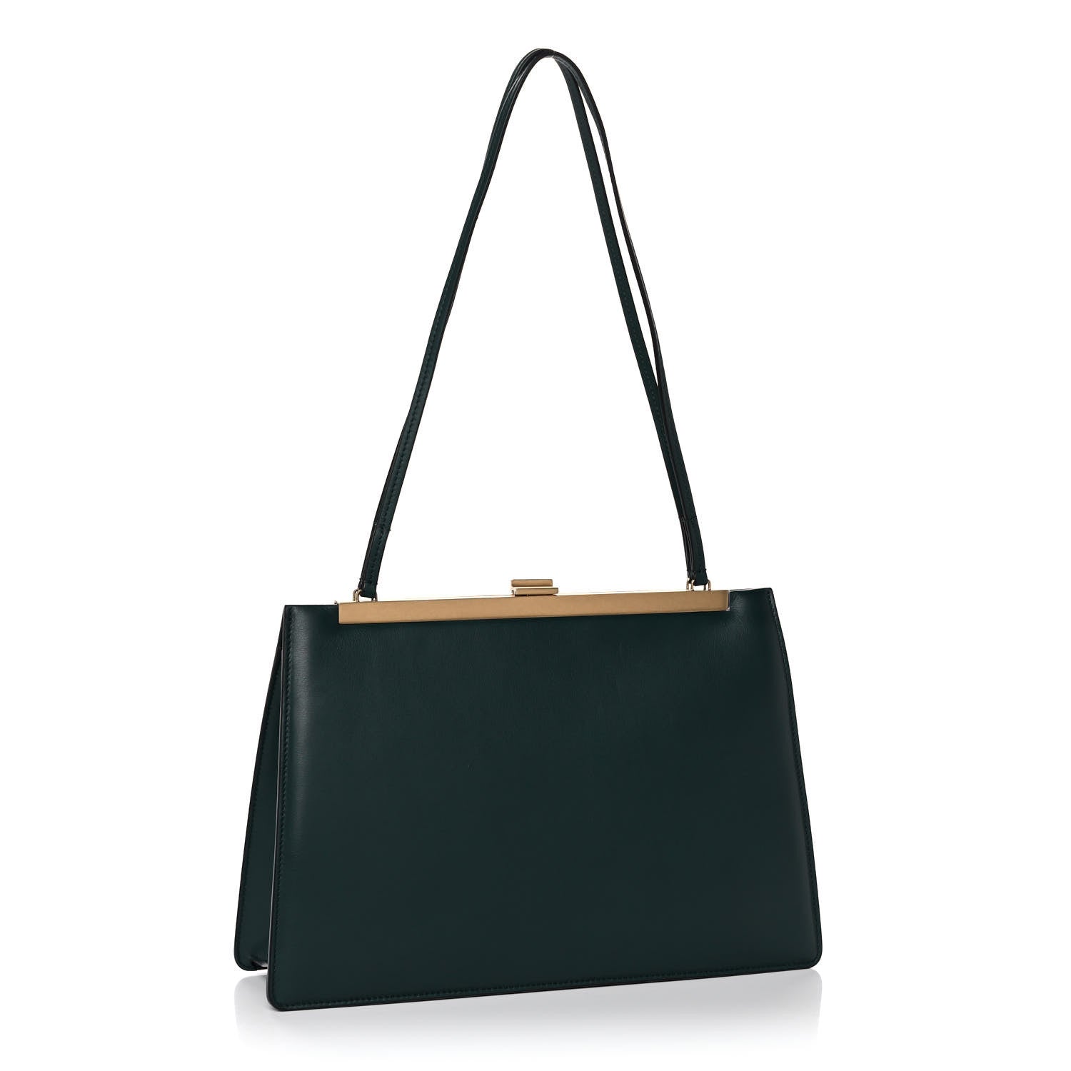 Celine Smooth Calfskin Medium Clasp Shoulder Bag Forest 3 of 14