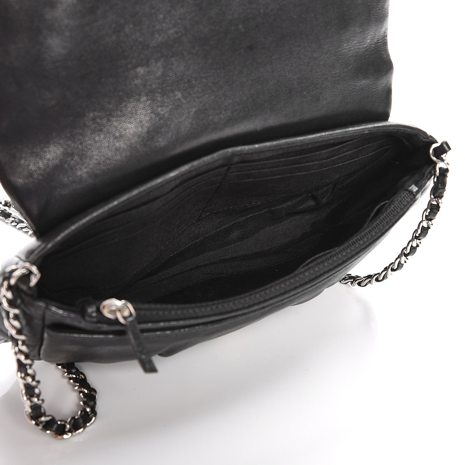 Chanel Lambskin Half Moon Wallet On Chain WOC Black 5 of 10