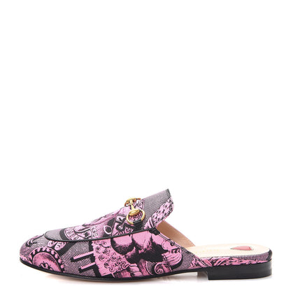 Gucci Silk Satin Saint Romain Womens Princetown Slippers 36.5 Pink Black 1 of 9
