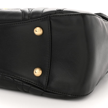 Salvatore Ferragamo Calfskin Quilted Gancini Top Handle Flap Bag Black 9 of 12