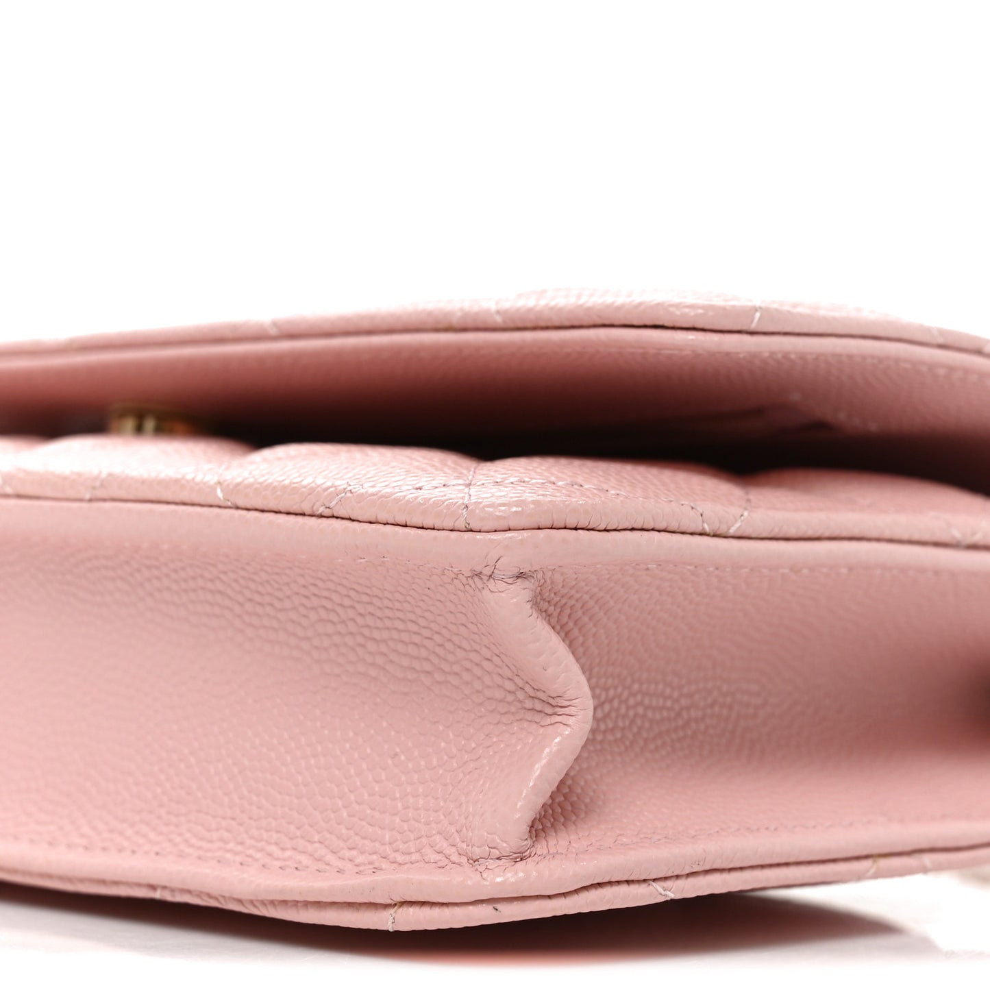 Caviar Quilted Wallet on Chain WOC Light Pink