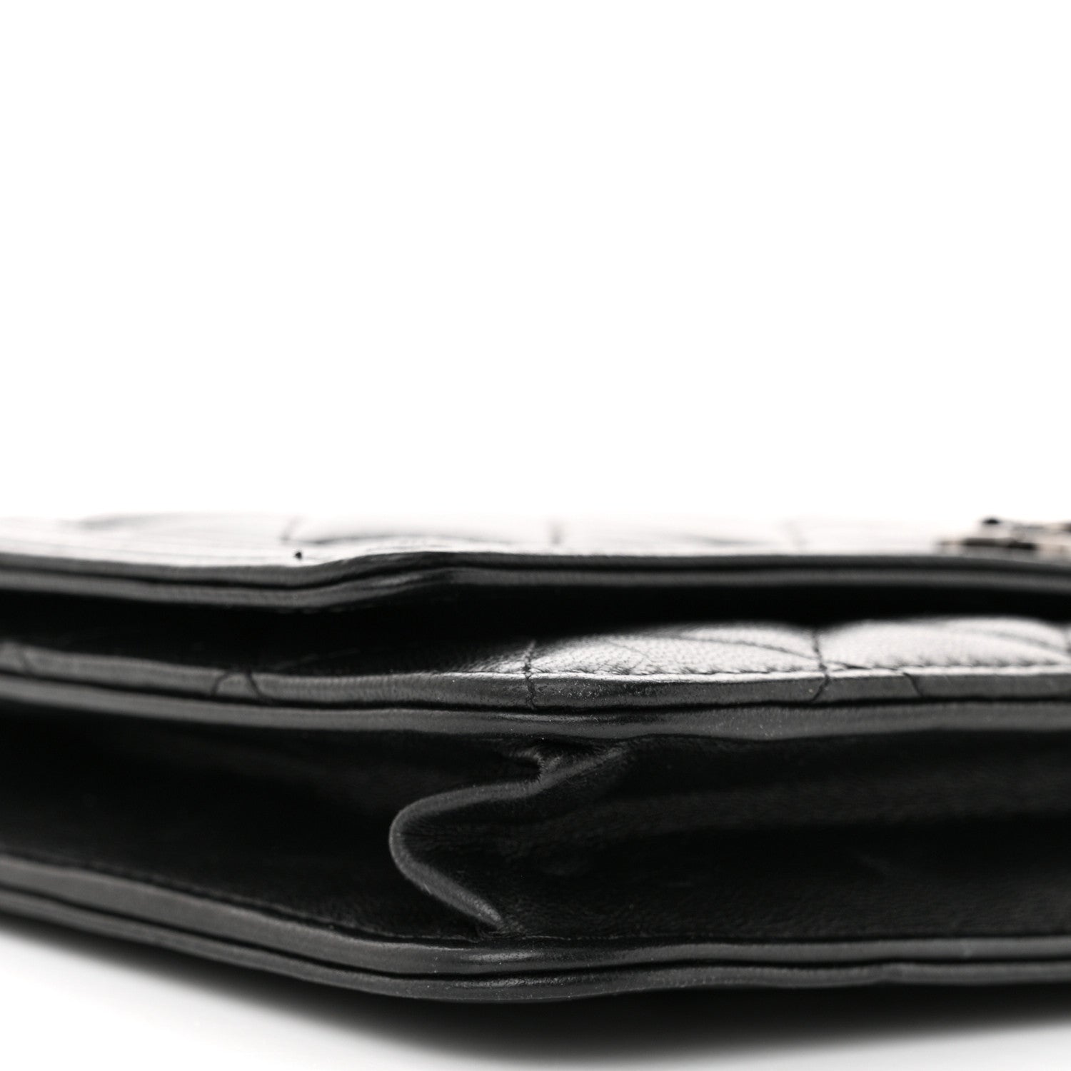 Chanel Lambskin Quilted Boy Wallet On Chain WOC Black 10 of 11