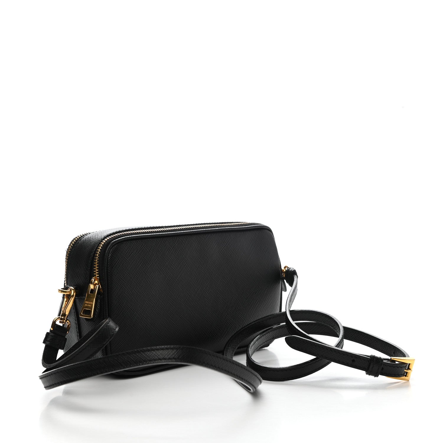 Prada Saffiano Mini Camera Crossbody Bag Black 3 of 10