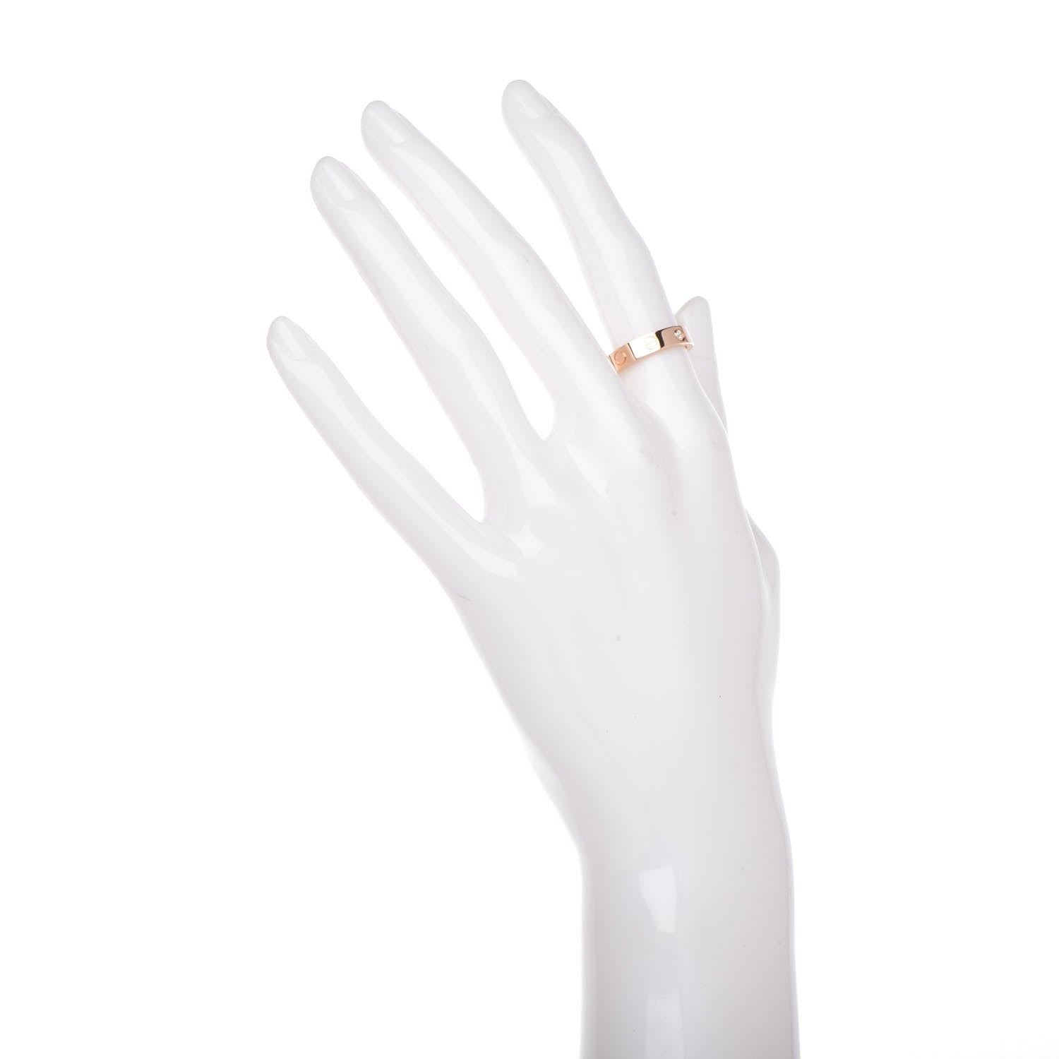 Cartier 18K Pink Gold Diamond 4mm LOVE Wedding Band Ring 49 4.75 2 of 4