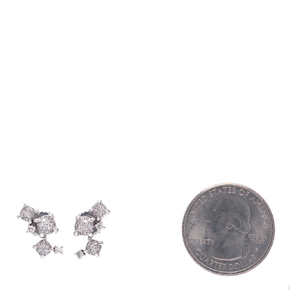 David Yurman 18K White Gold Diamond Precious Chatelaine Climber Earrings 2 of 5