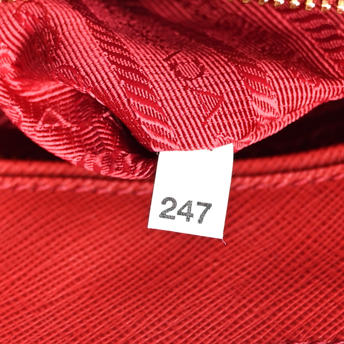 Prada Saffiano Small Galleria Double Zip Tote Fuoco 7 of 10