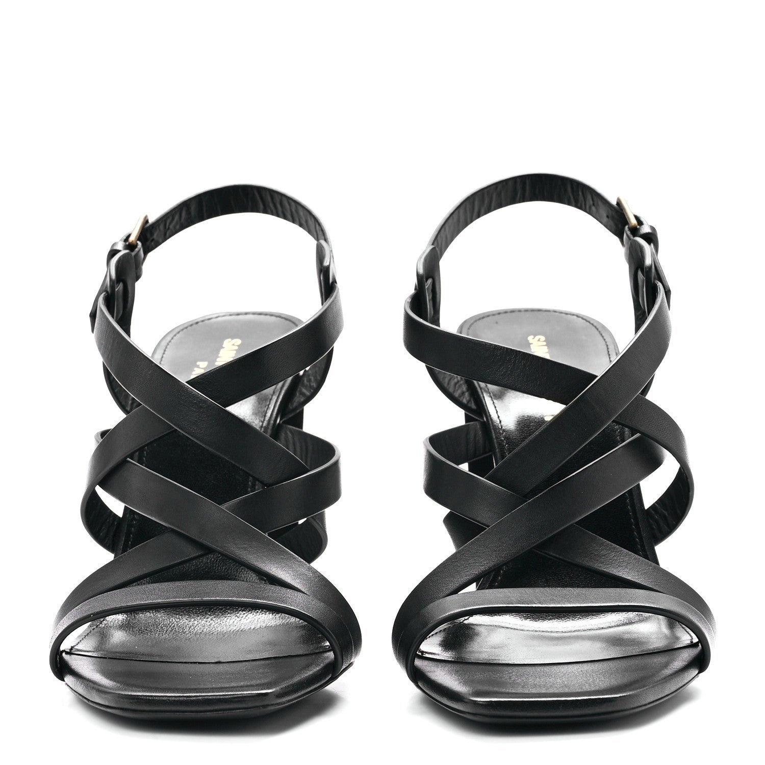 Saint Laurent Smooth Calfskin Joan 90 Sandals 38.5 Black 2 of 8