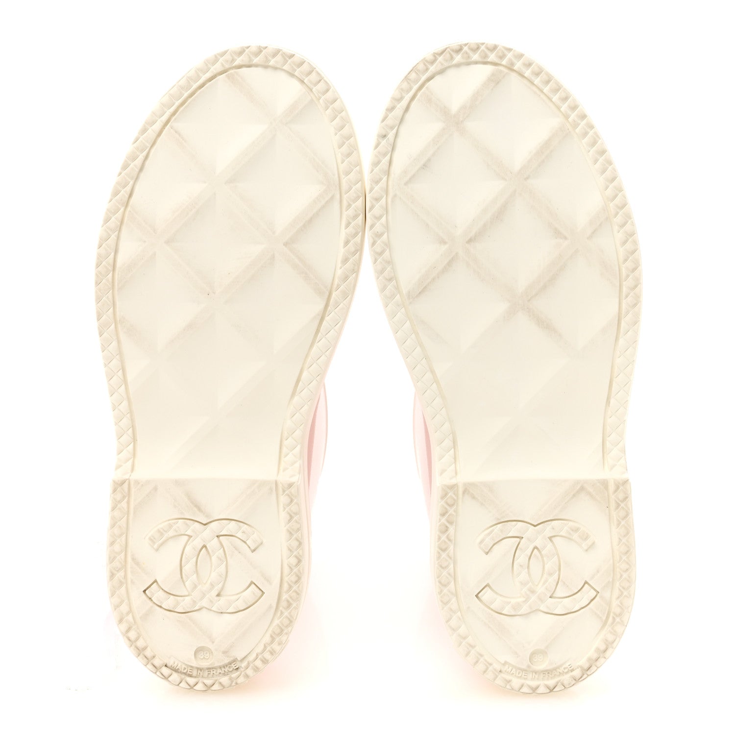 Chanel Caoutchouk CC High Boots 39 Light Pink White 6 of 10