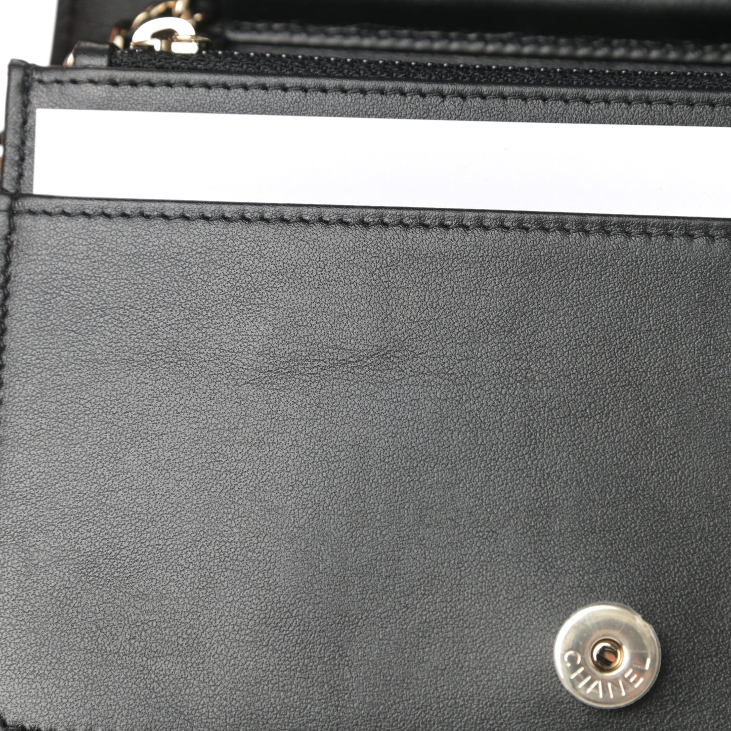 Caviar Camellia Embossed Wallet On Chain WOC Black