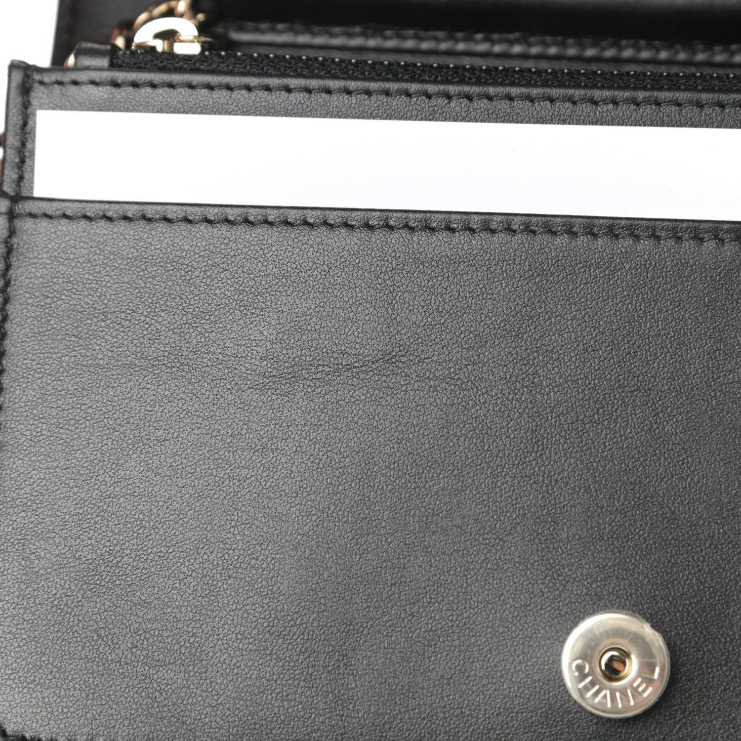 Chanel Caviar Camellia Embossed Wallet On Chain WOC Black 12 of 13