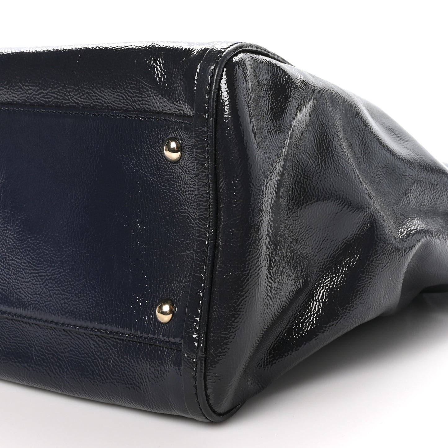 Vernice Naplack Medium Soho Chain Shoulder Bag Uniform Blue